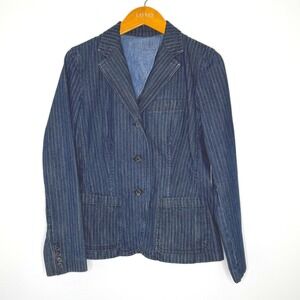 Lauren Ralph Lauren denim pinstriped blazer